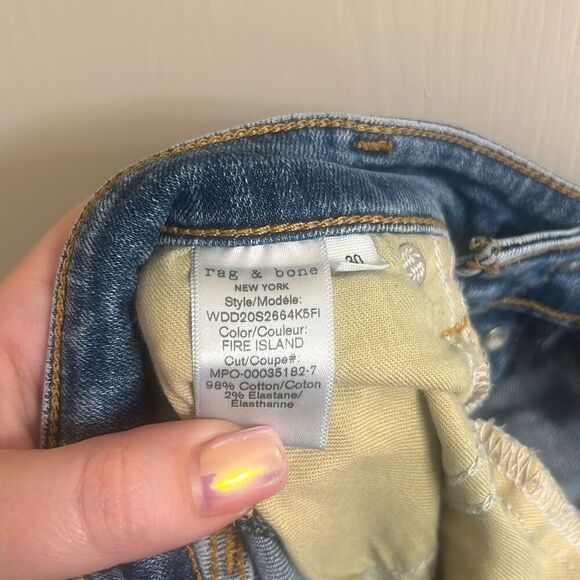 ✨Rag & Bone Nina High Rise Skinny Buttons Frayed Hem Sz 30 Jeans✨ - Picture 13 of 13